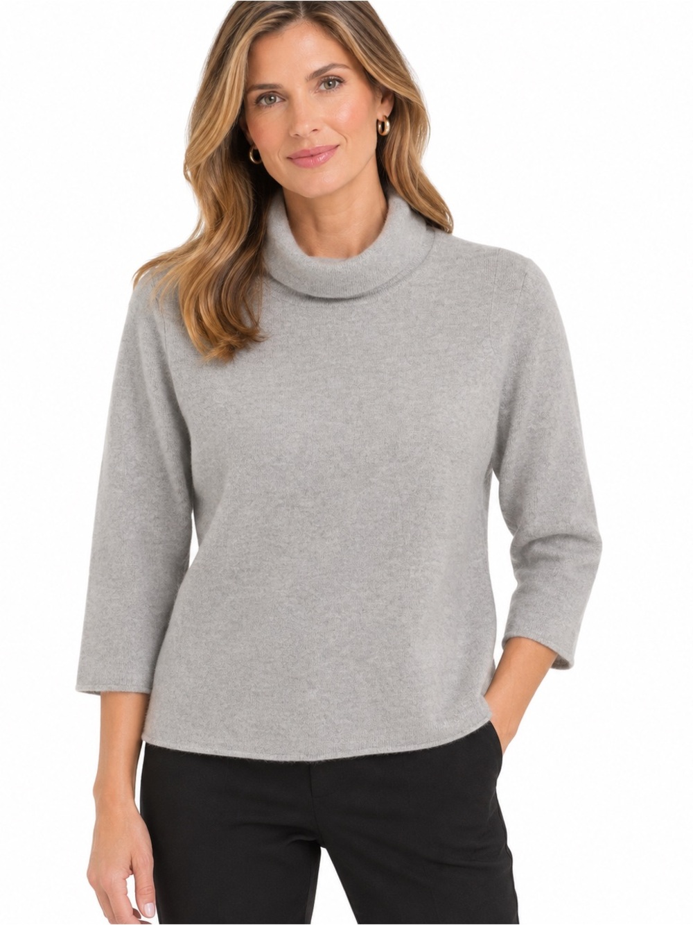 Charter Club 2 Ply Cashmere Light Grey Sweater size M